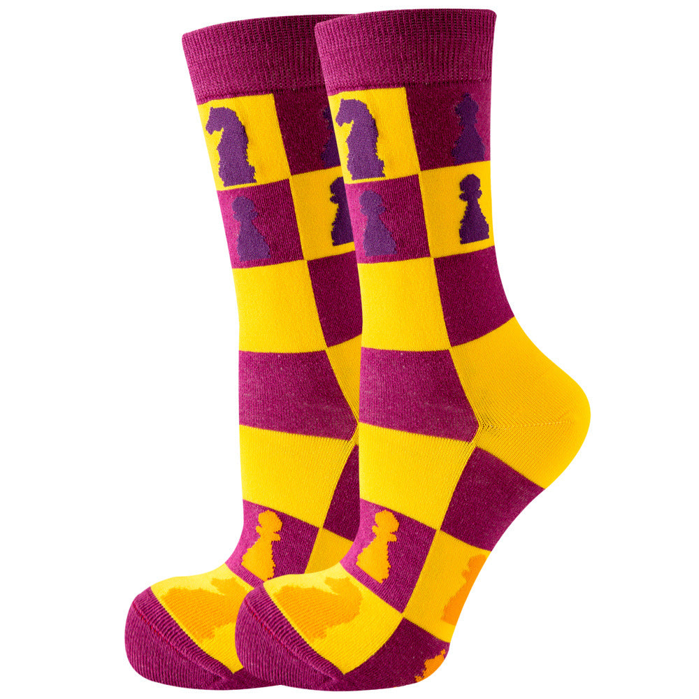 【2 Pairs】🍭 Sock Carnival · Purple Chess