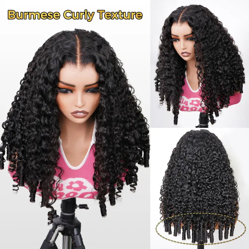 Last Day 70% OFF🔥220% Density Full Burmese Curly 13x6 Lace Frontal Glueless Wigs