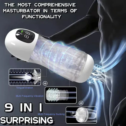 Smart Vibrating & Voice Interactive Male Masturbator - Realistic Feel, Adult Toy for Men