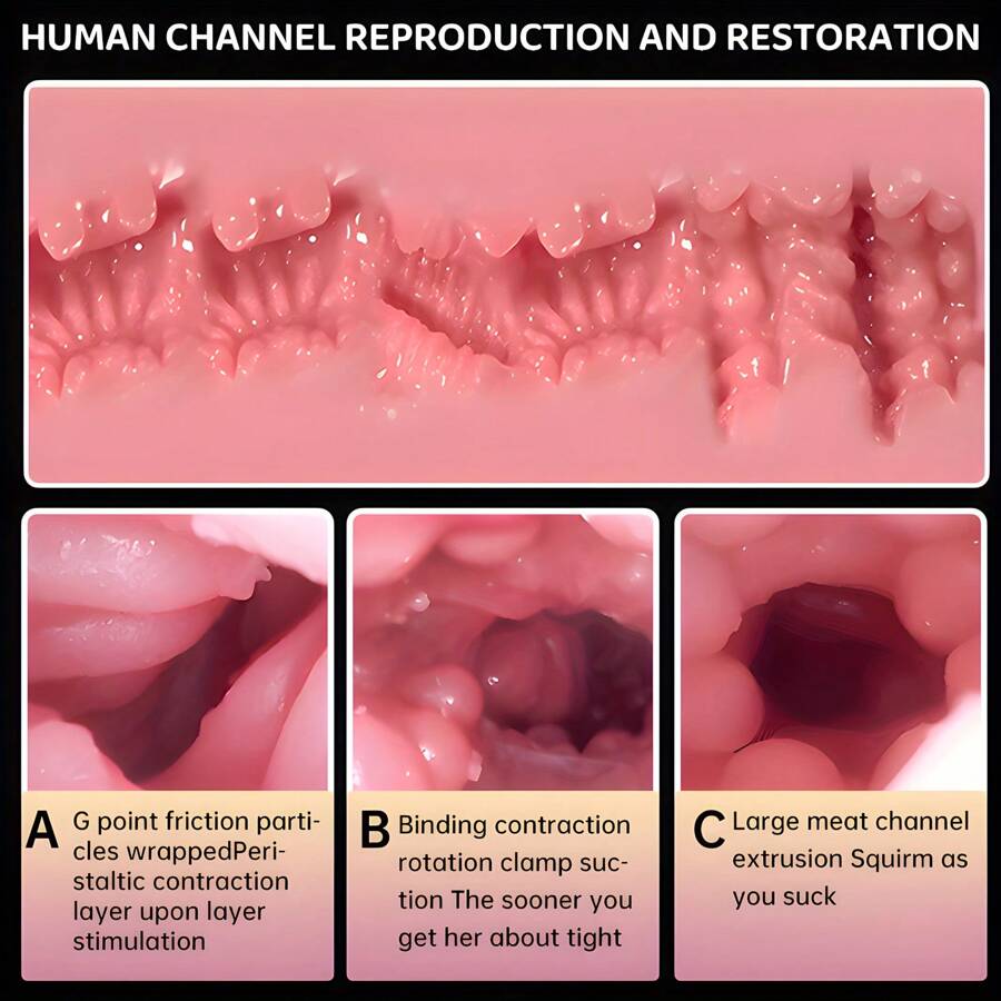 Smart Vibrating & Voice Interactive Male Masturbator - Realistic Feel, Adult Toy for Men