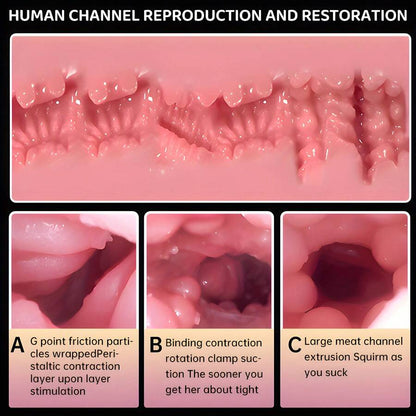 Smart Vibrating & Voice Interactive Male Masturbator - Realistic Feel, Adult Toy for Men