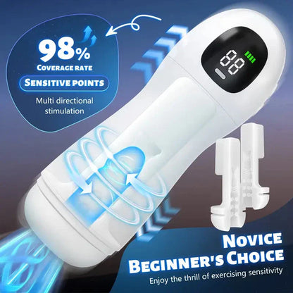 Smart Vibrating & Voice Interactive Male Masturbator - Realistic Feel, Adult Toy for Men