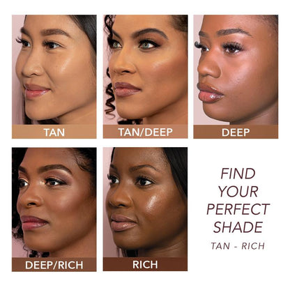 Liquid Filter Foundation 1oz with Smoothing Brush for Flawless Coverage & Niacinamide Infused Makeup Set