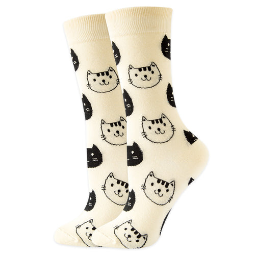【2 Pairs】🍭 Sock Carnival · Black & White Cat