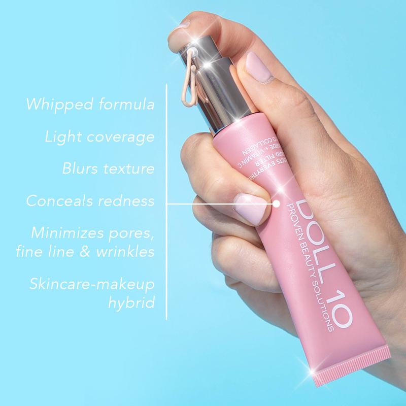 Liquid Filter Foundation 1oz with Smoothing Brush for Flawless Coverage & Niacinamide Infused Makeup Set