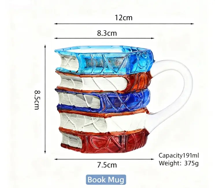 🔥Cyber Monday 90% OFF🔥Ceramic Innovative 3D Painting Book Mug Unique Stacked Coffee Cup