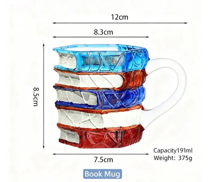 🔥Cyber Monday 90% OFF🔥Ceramic Innovative 3D Painting Book Mug Unique Stacked Coffee Cup