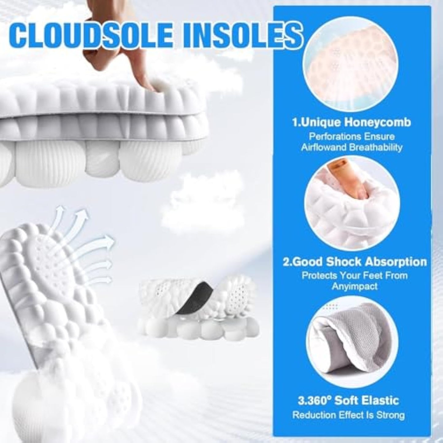 4D Memory Foam Support for Pain-Free Walking